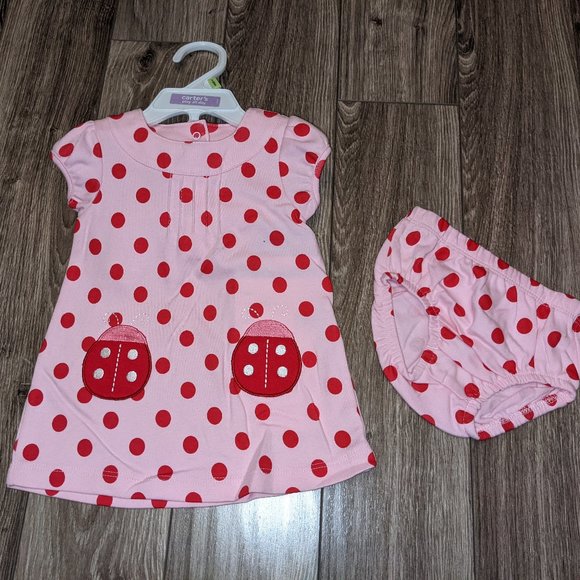 [KIDS 2/$30] NWT Baby Girl (3M) - CARTER'S Ladybug Dress Set - Picture 1 of 4